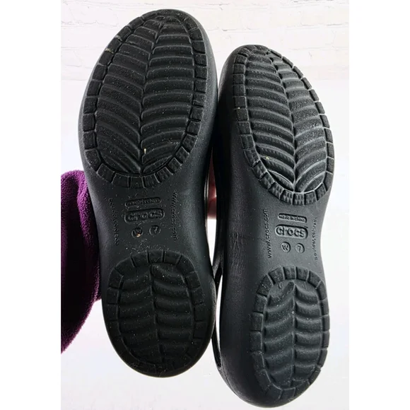 Crocs Kadee Ballet Flats Mary Jane Women’s 7 Closed Toe Slingback Black Shoes - Picture 6 of 6